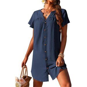 Women's Swimsuit Coverup Button Down Bathing Suit Cover Ups Loose Cover